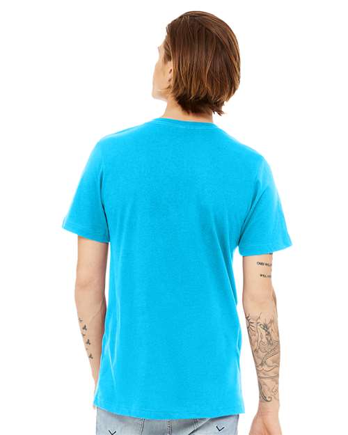 BELLA + CANVAS 3005CVC Neon Blue — on model back
