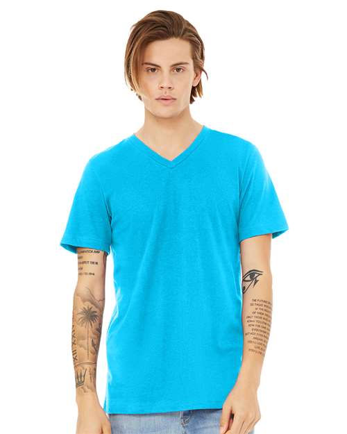 BELLA + CANVAS 3005CVC Neon Blue — on model front