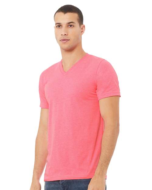 BELLA + CANVAS 3005CVC Neon Pink — on model side