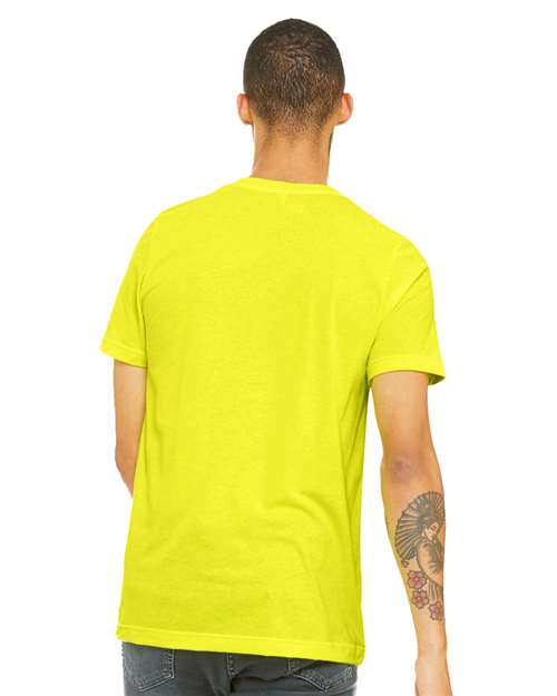 BELLA + CANVAS 3005CVC Neon Yellow — on model back