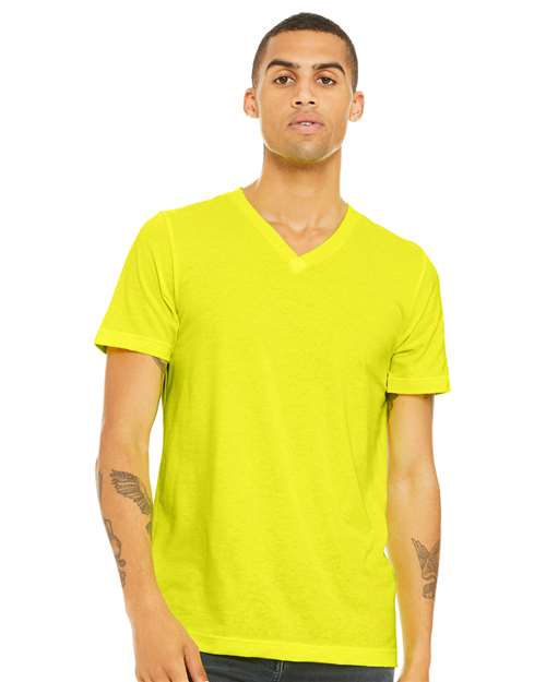 BELLA + CANVAS 3005CVC Neon Yellow — on model front
