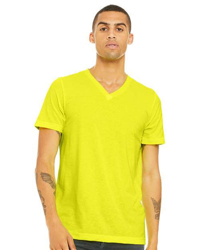 BELLA + CANVAS 3005CVC Neon Yellow — on model front