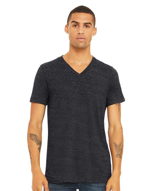 BELLA + CANVAS 3655 Charcoal Black Slub — on model front