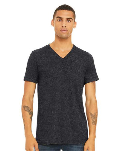 BELLA + CANVAS 3655 Charcoal Black Slub — on model front
