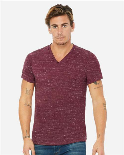 BELLA + CANVAS 3655 Maroon Marble — on model front