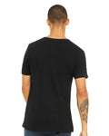 BELLA + CANVAS 3655 Solid Black Slub — on model back