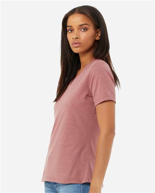 BELLA + CANVAS 6405CVC Heather Mauve — on model side