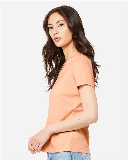 BELLA + CANVAS 6405CVC Heather Peach — on model side