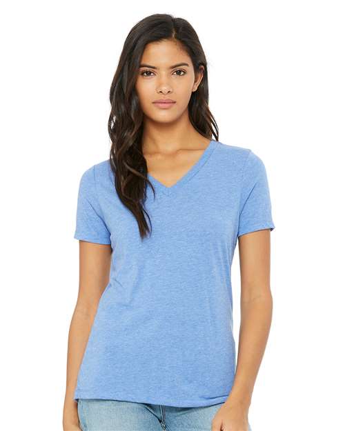 BELLA + CANVAS 6415 Blue Triblend — on model front