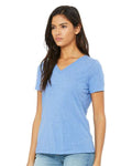 BELLA + CANVAS 6415 Blue Triblend — on model side