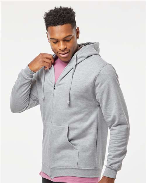 Tultex 331 Heather Grey — on model side