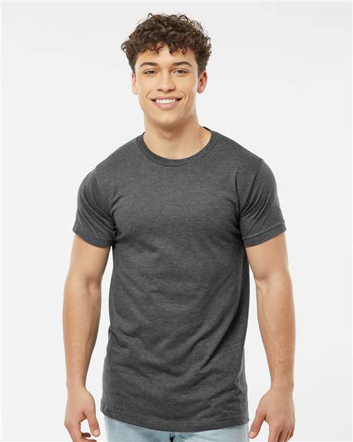 Tultex 202 Heather Charcoal — on model front