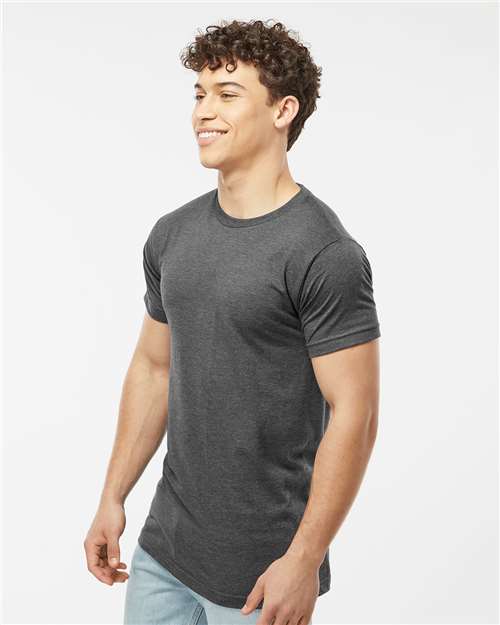 Tultex 202 Heather Charcoal — on model side