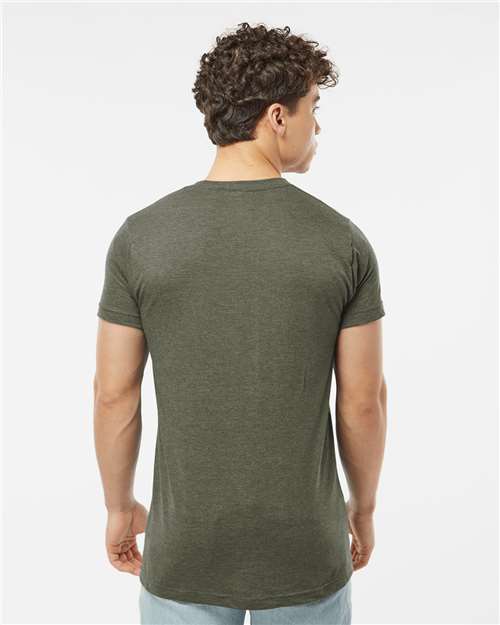 Tultex 202 Heather Military Green — on model back