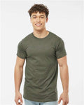 Tultex 202 Heather Military Green — on model front