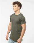 Tultex 202 Heather Military Green — on model side