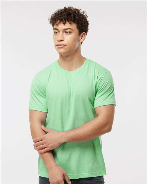 Tultex 202 Heather Neo Mint — on model front