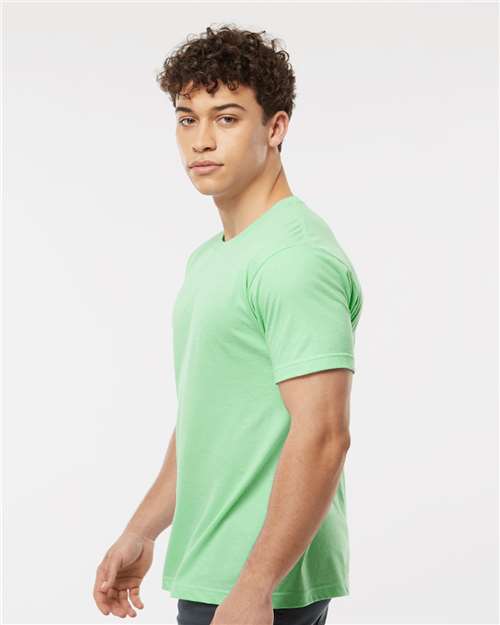 Tultex 202 Heather Neo Mint — on model side