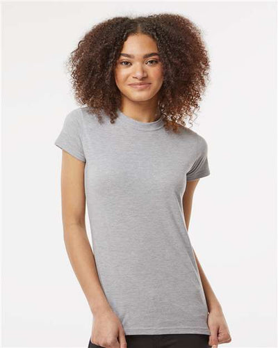 Tultex 213 Heather Grey — on model front