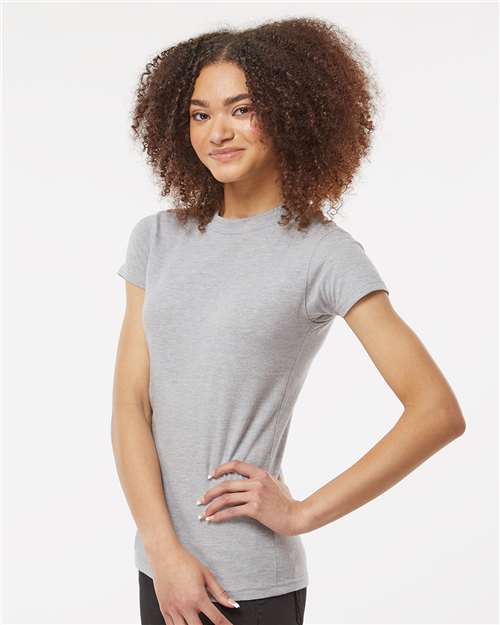 Tultex 213 Heather Grey — on model side