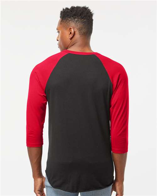 Tultex 245 Black/ Red — on model back