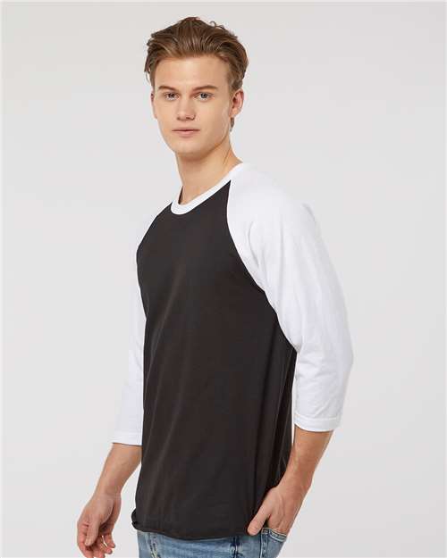 Tultex 245 Black/ White — on model side