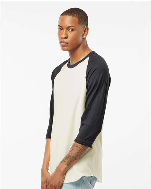 Tultex 245 Vintage White/ Black — on model side