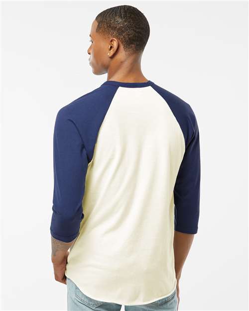 Tultex 245 Vintage White/ Inked India — on model back