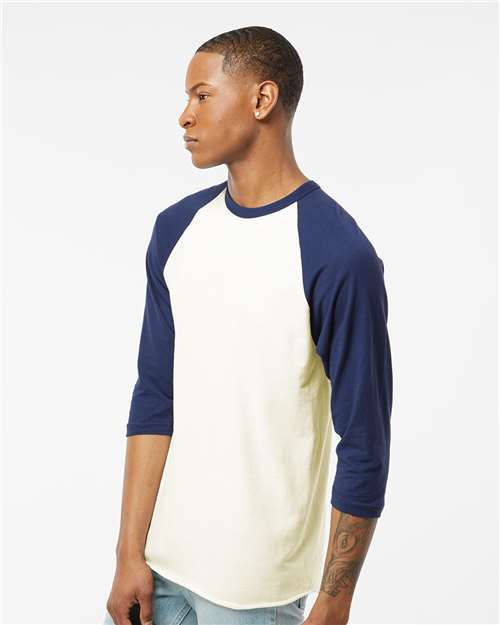 Tultex 245 Vintage White/ Inked India — on model side