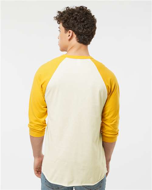 Tultex 245 Vintage White/ Mellow Yellow — on model back