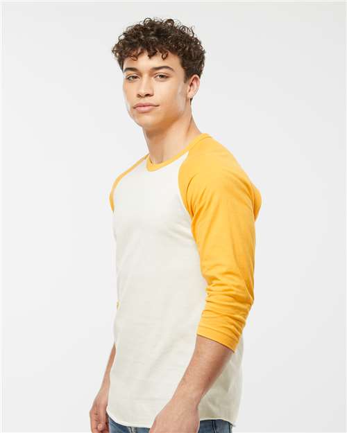 Tultex 245 Vintage White/ Mellow Yellow — on model side