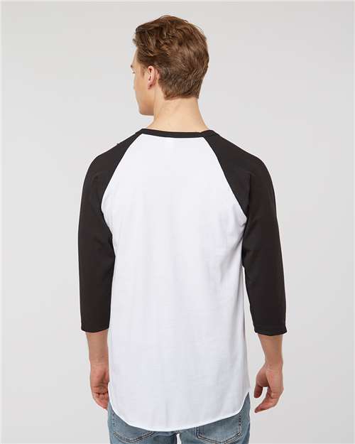 Tultex 245 White/ Black — on model back