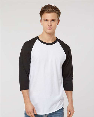 Tultex 245 White/ Black — on model front