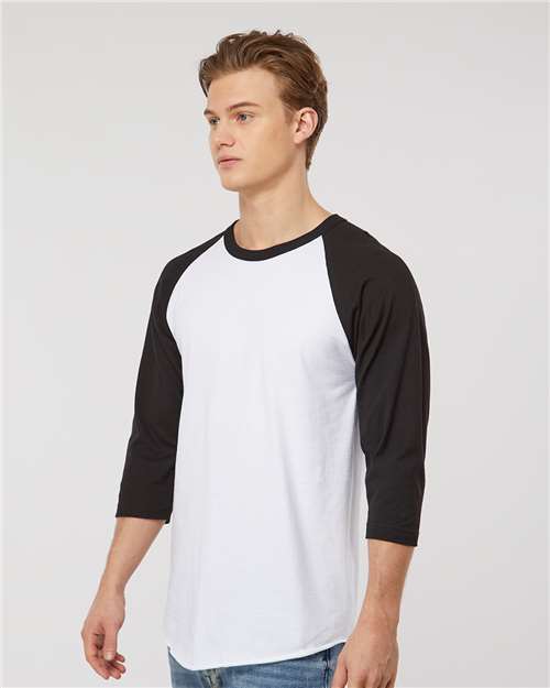 Tultex 245 White/ Black — on model side