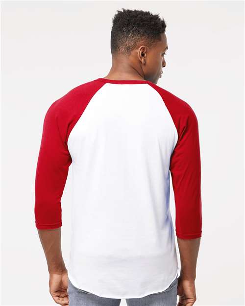 Tultex 245 White/ Red — on model back