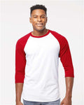 Tultex 245 White/ Red — on model front