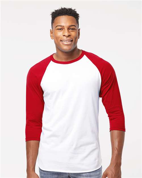 Tultex 245 White/ Red — on model front