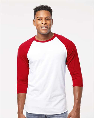 Tultex 245 White/ Red — on model front