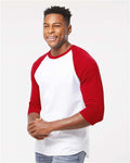 Tultex 245 White/ Red — on model side