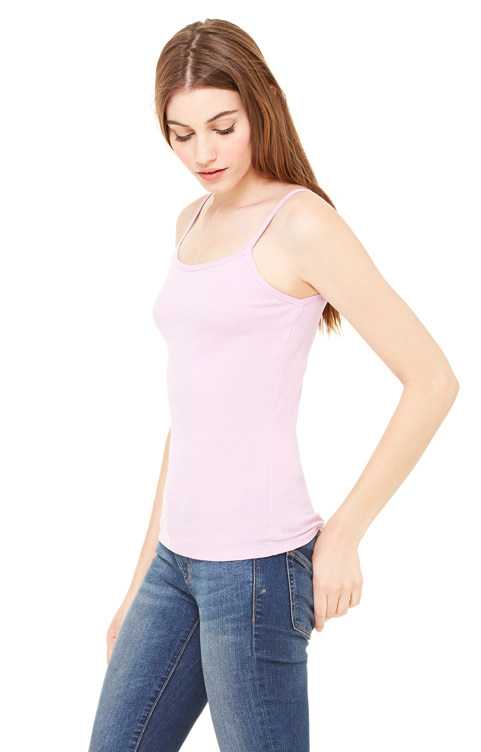 Women's Baby Rib Spaghetti Strap Tank - Lilac