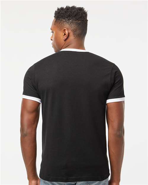Tultex 246 Black/ White — on model back