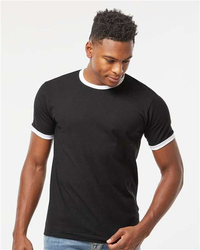 Tultex 246 Black/ White — on model front