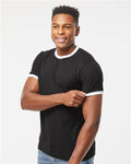 Tultex 246 Black/ White — on model side