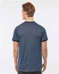 Tultex 246 Heather Denim/ Navy — on model back