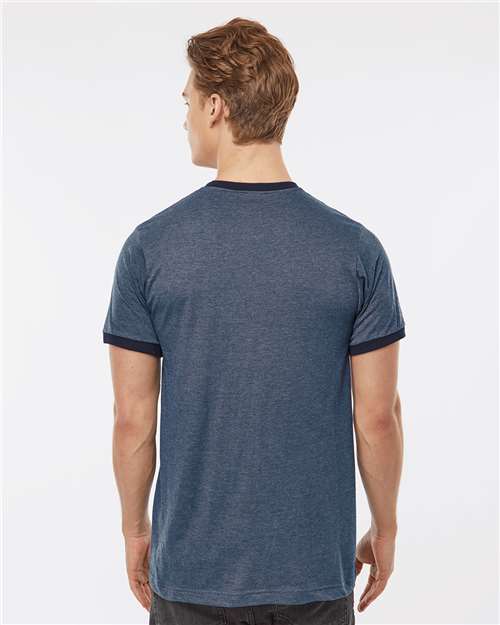 Tultex 246 Heather Denim/ Navy — on model back