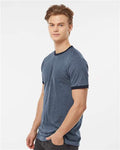 Tultex 246 Heather Denim/ Navy — on model side