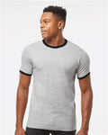 Tultex 246 Heather Grey/ Black — on model front