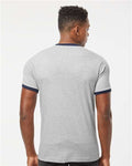 Tultex 246 Heather Grey/ Navy — on model back