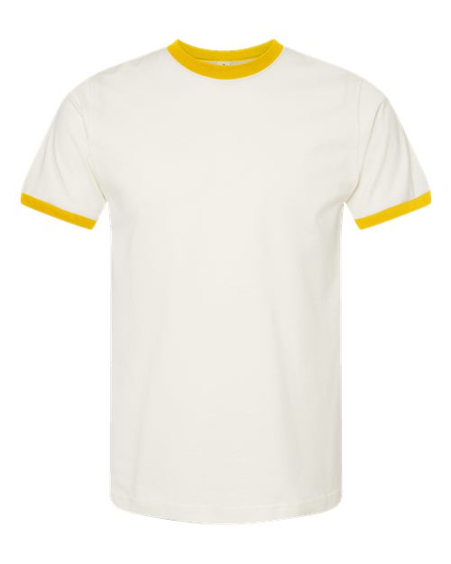 Tultex 246 Vintage White/ Mellow Yellow — front