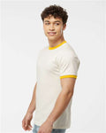 Tultex 246 Vintage White/ Mellow Yellow — on model side